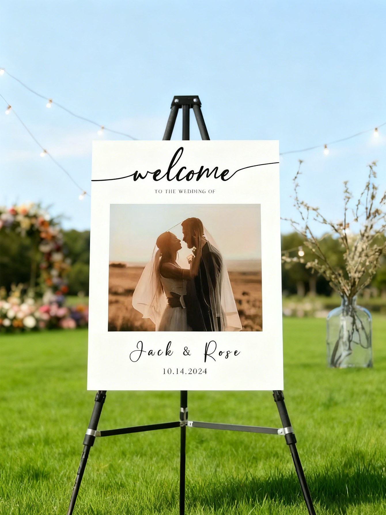 Personalized Acrylic Wedding Welcome Sign with Photo